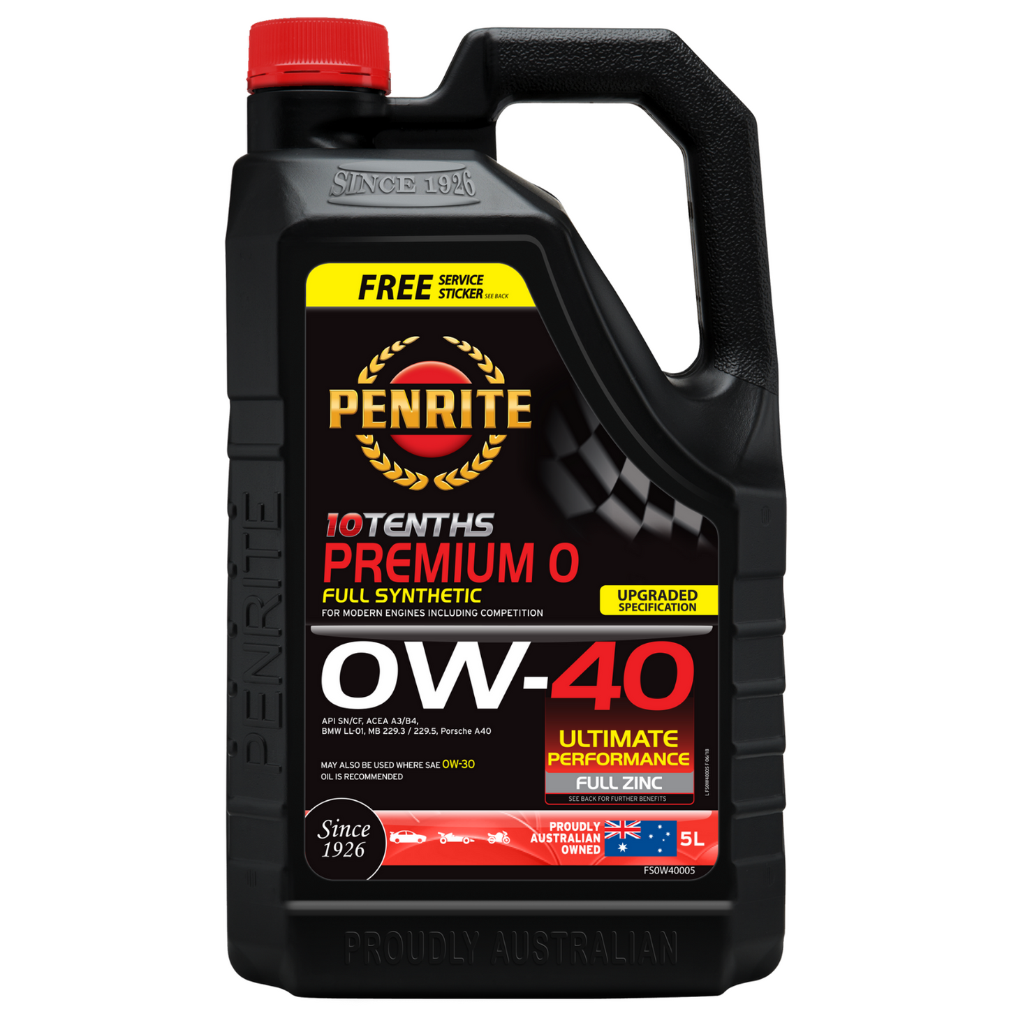 PENR 10 TENTHS PREMIUM 0W-40 5L