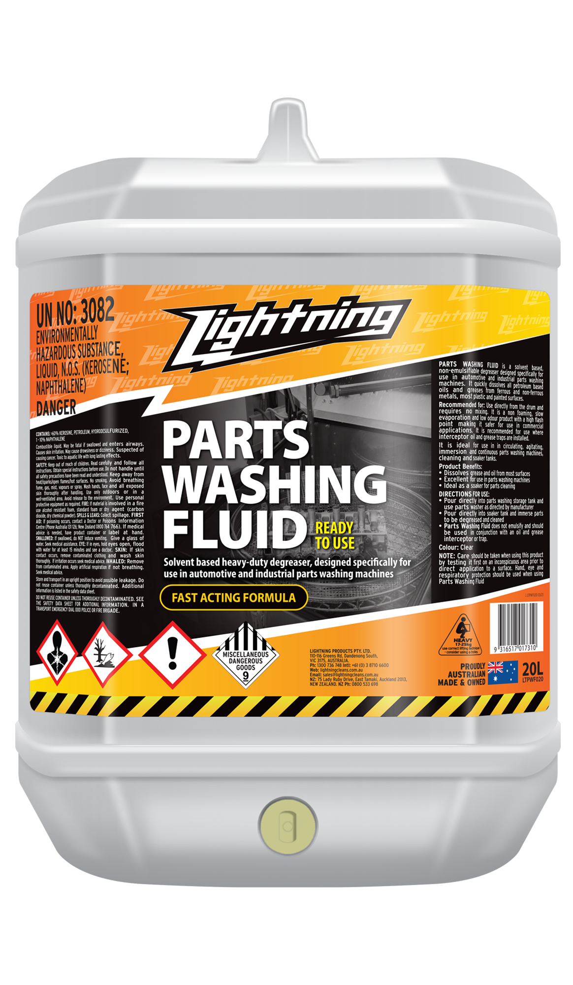 LIGHTNING PARTS WASHING FLUID